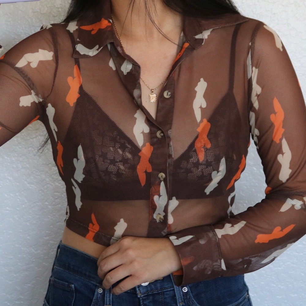Nwt Inamorata mesh button up